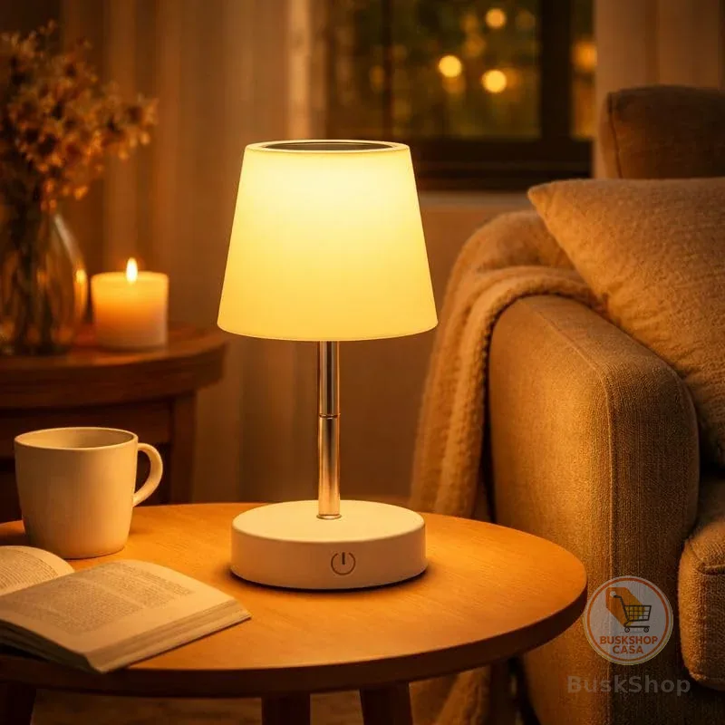 Luminária De Mesa Abajur Retrátil Recarregável USB Touch Led Luz Quente Telescópica Estudo Escritório Leitura Cabeceira Compacta Moderna Design Decorativo Ajustável Bivolt