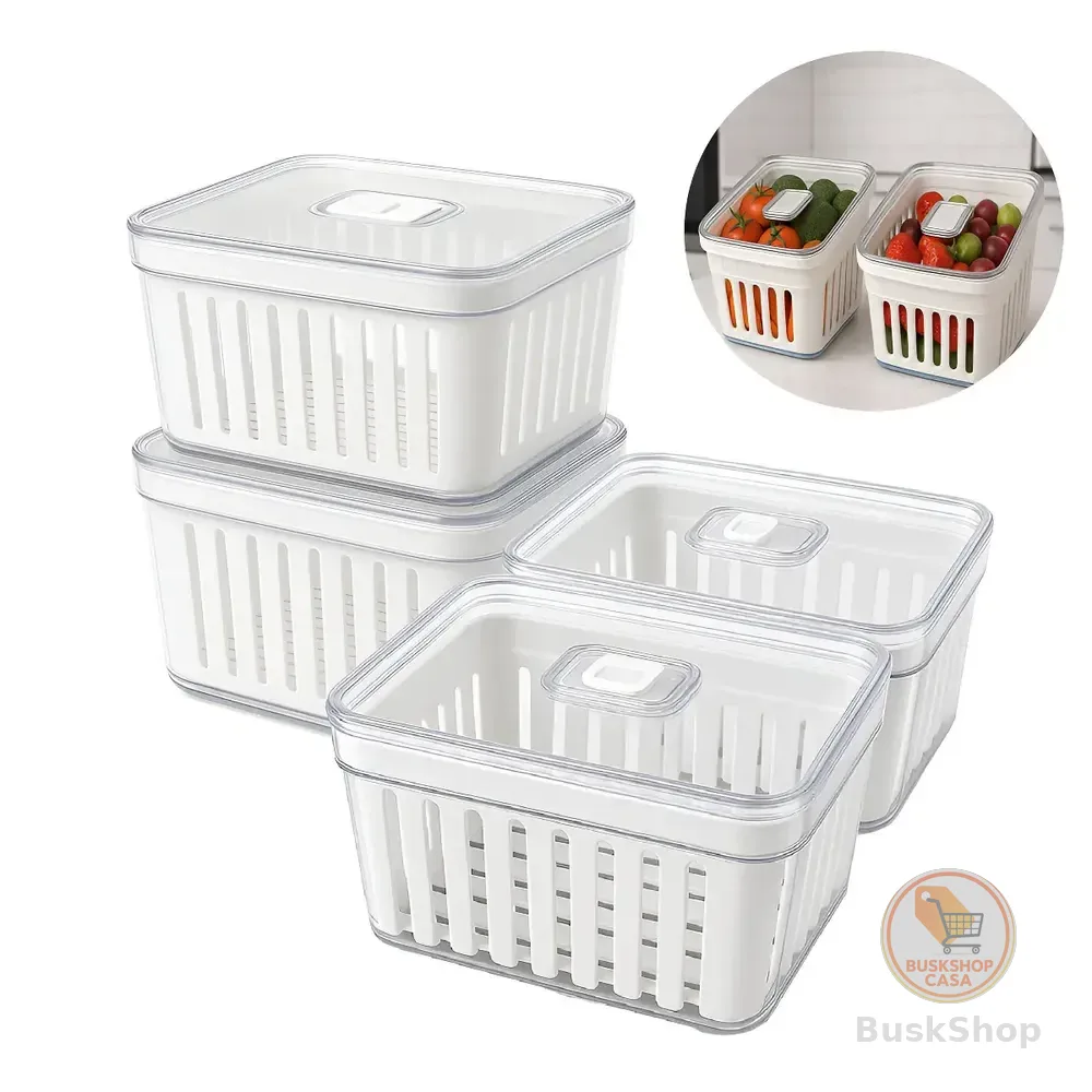 Kit 4 Potes Acrílico 3,8l Organizador Geladeira Rebirth