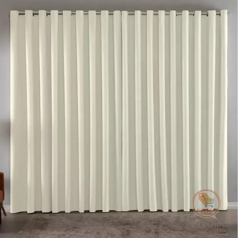 Cortina Blackout Em Tecido 3,00x2,80 Corta Luz Cor Palha