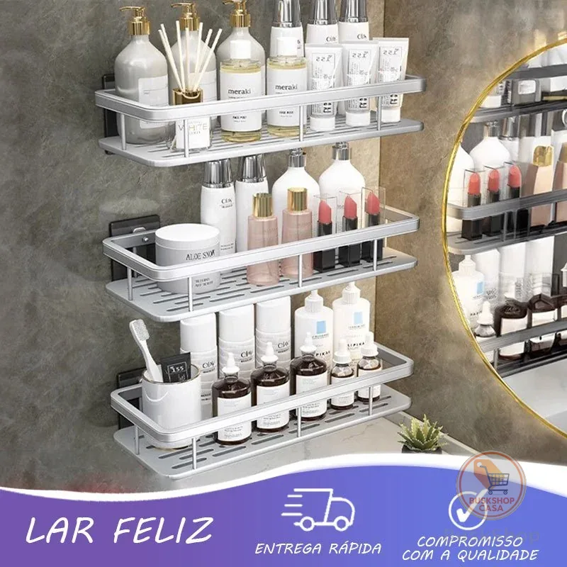 KIT 3 Suporte Prateleira De Canto Para Banheiro / Cozinha-Uso multifuncional