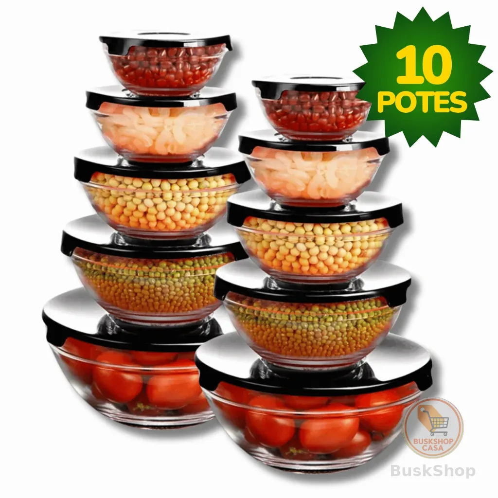 Kit Conjunto De Potes de Vidro Resistente Organizadores De Cozinha Multiuso