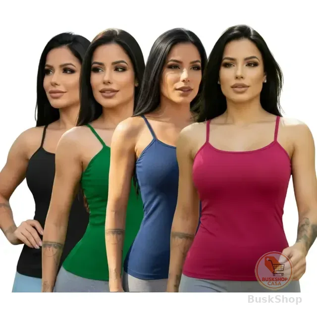 Kit 4 Regatas C/bojo Alcinha Feminina Dia A Dia Básica Leve