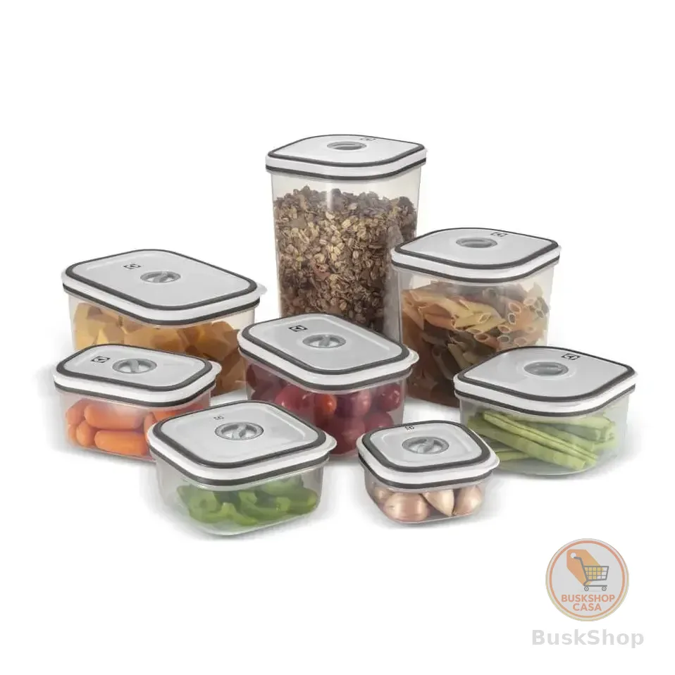 Kit Potes Plásticos Transparente Com Tampa Branca 8 Unidades Electrolux Branco