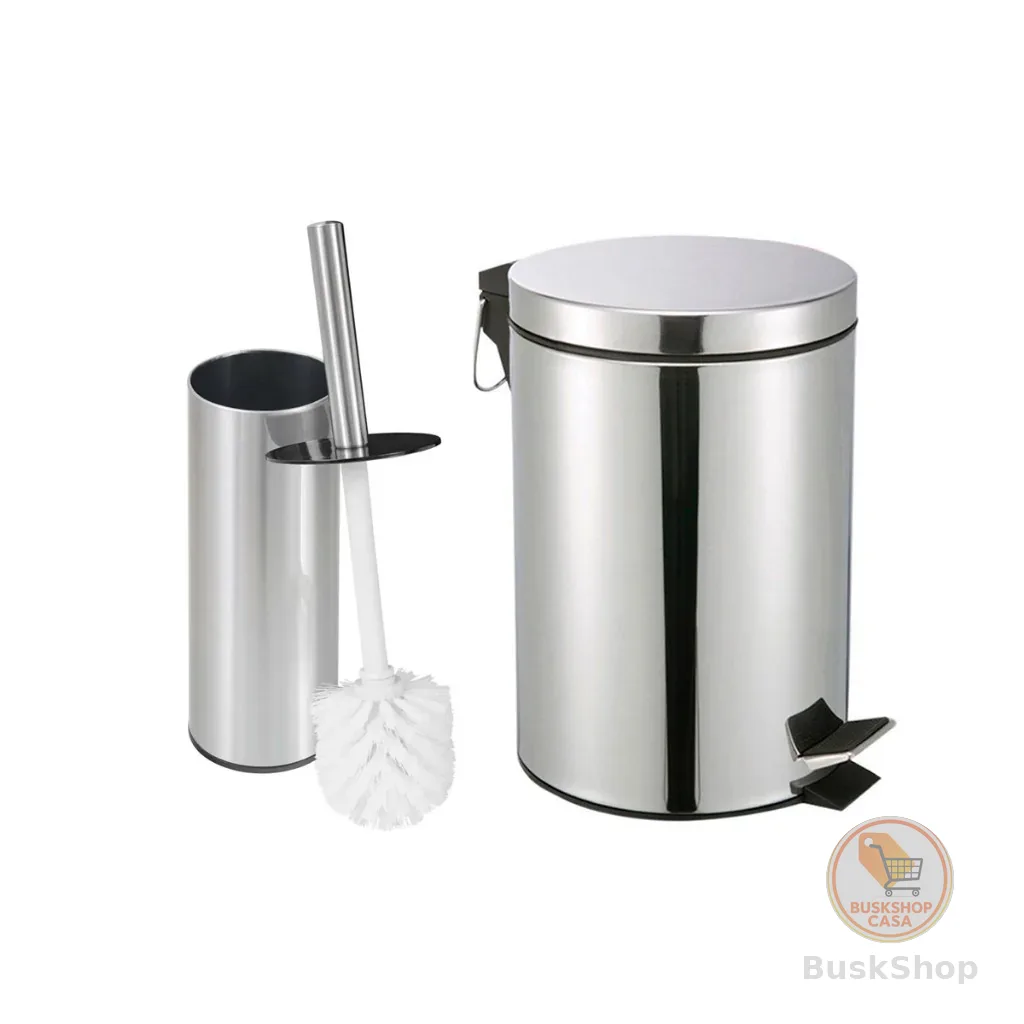 Lixeira 3 litros Inox Escova Sanitária Inox para Banheiro