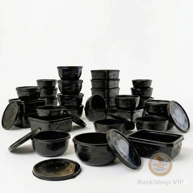 Kit 21 Potes Plásticos Com Tampa Tamanhos Variados Livre Bpa