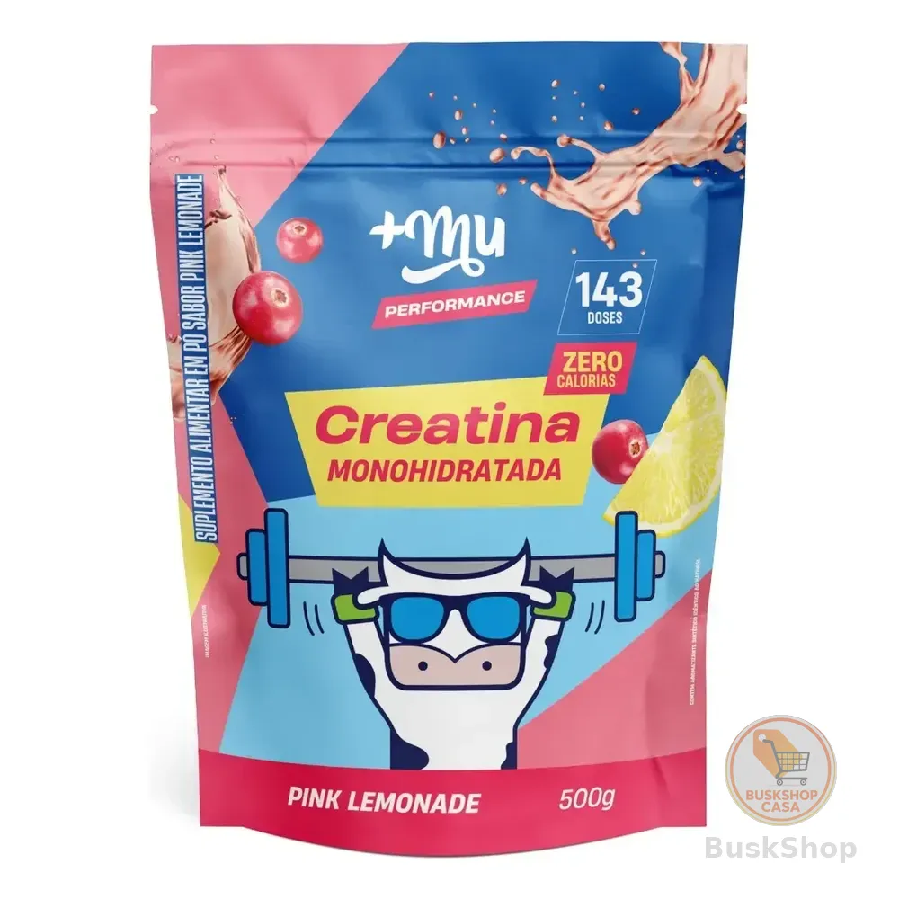 Refil Creatina Monohidratada 100% Pura 500g +mu Pink Lemonade Limonada Rosa
