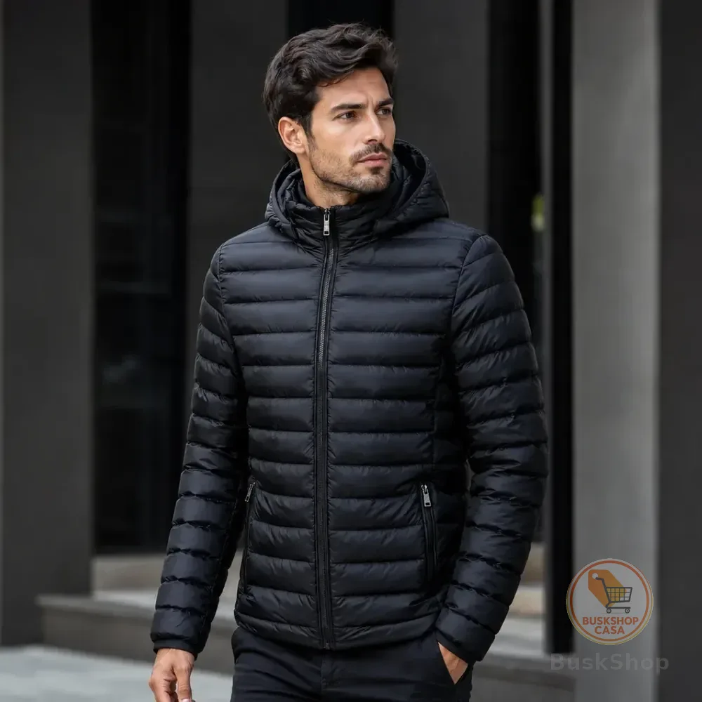 Jaqueta Masculina Puffer Corta Vento Bobojaco Blusa De Frio Preto G