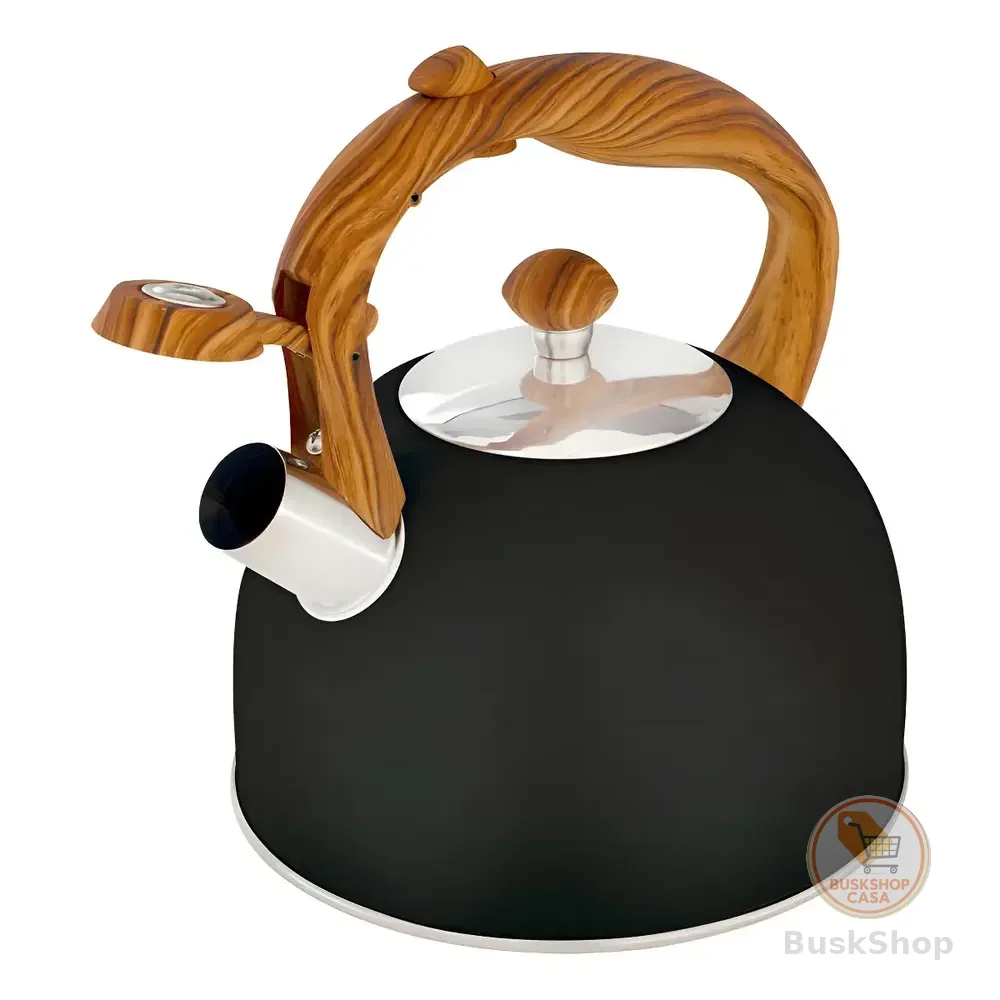 Chaleira Wood 2,5 Litros Preta Em Aço Inoxidável Mor Cor Preto