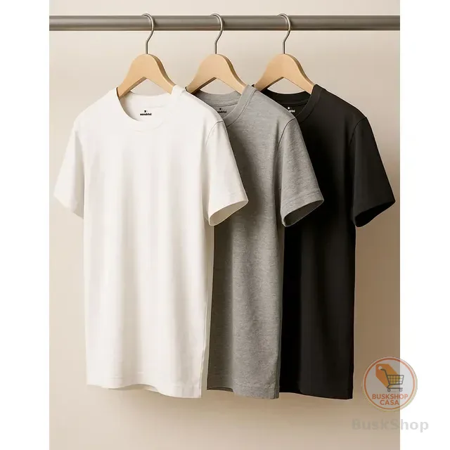 Kit 3 Camisetas Algodão Dia Dia Sandrini Básica Conforto