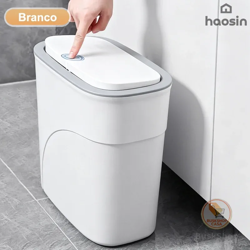 Lixeira  Multiuso 15L Com Tampa Retrátil Sem Furo Porta Armário Para Cozinha Banheiro