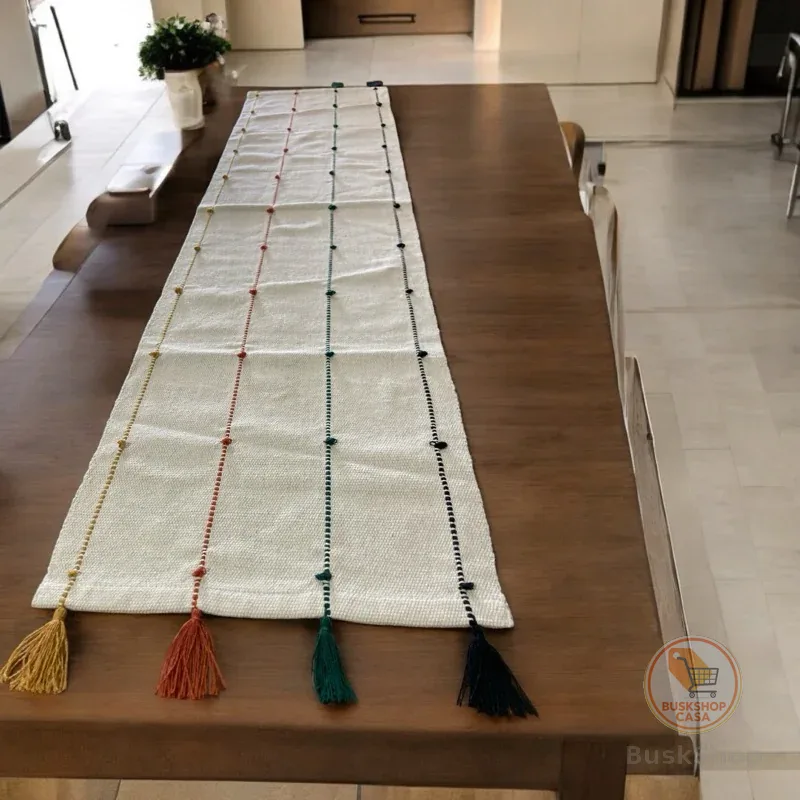 Caminho  de mesa artesanal tear decoração mesa 1,50m