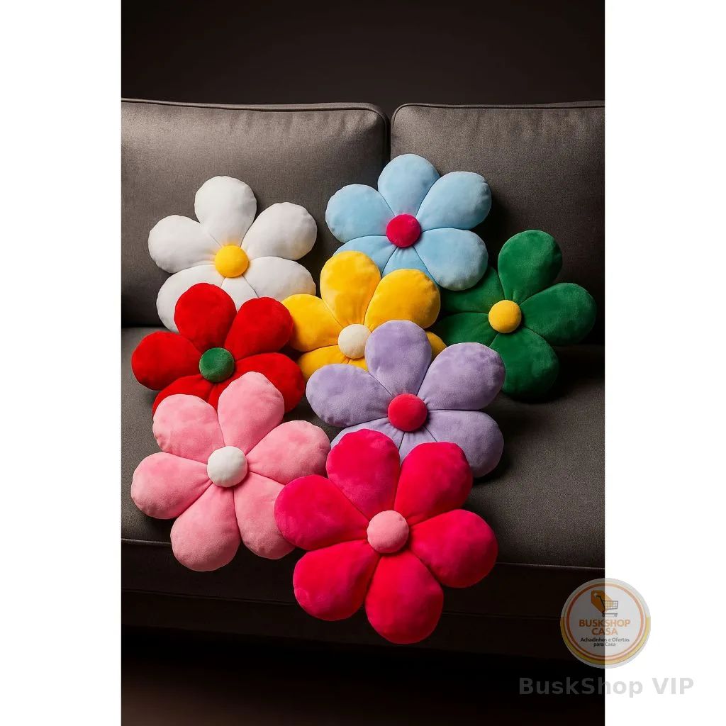 Almofada Margarida Decorativa de pelucia varias cores e Delicadeza para Quarto de Bebê, Sofá ou Sala