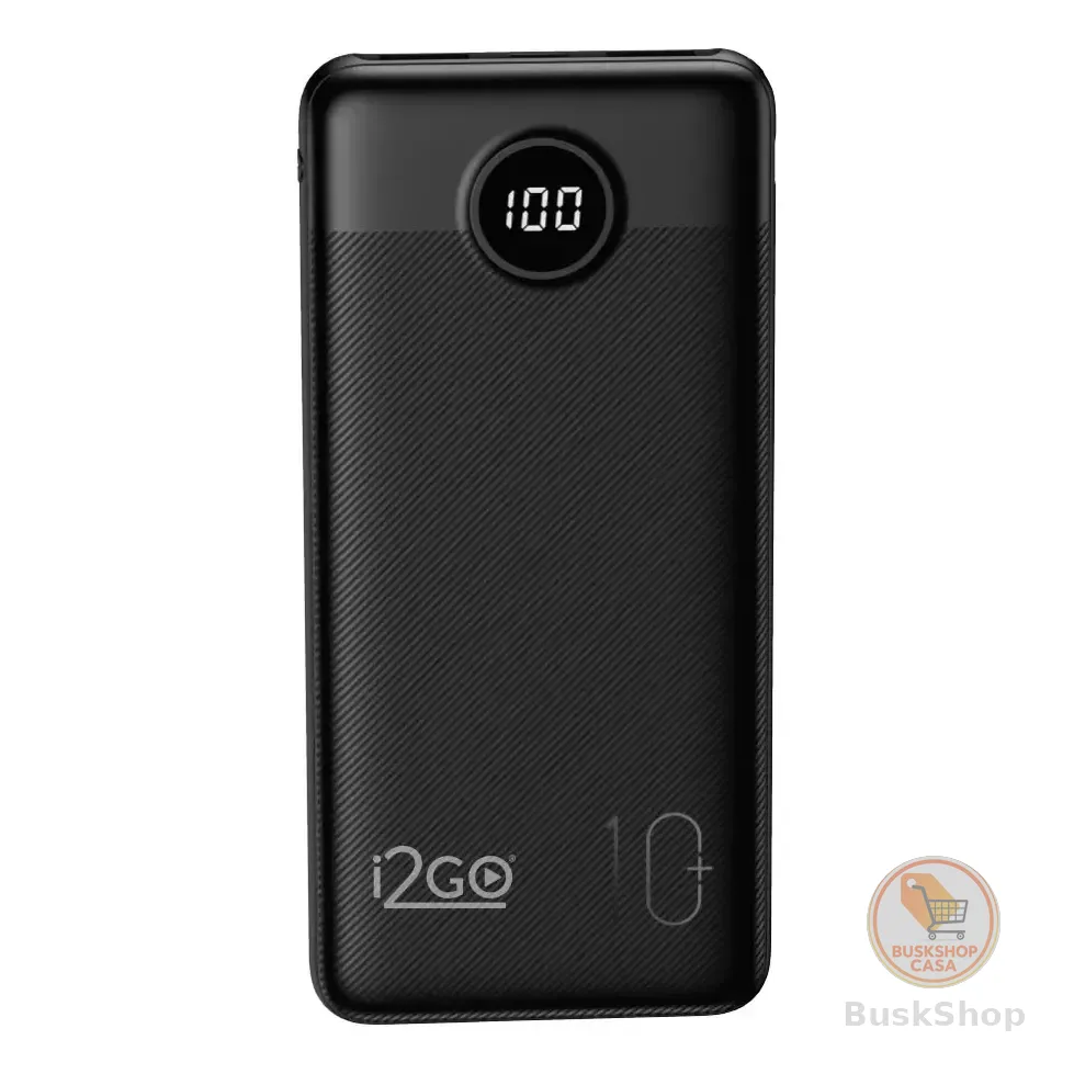 Carregador Portátil Power Bank Turbo I2go 10000mah 20w Com Display Digital Preto
