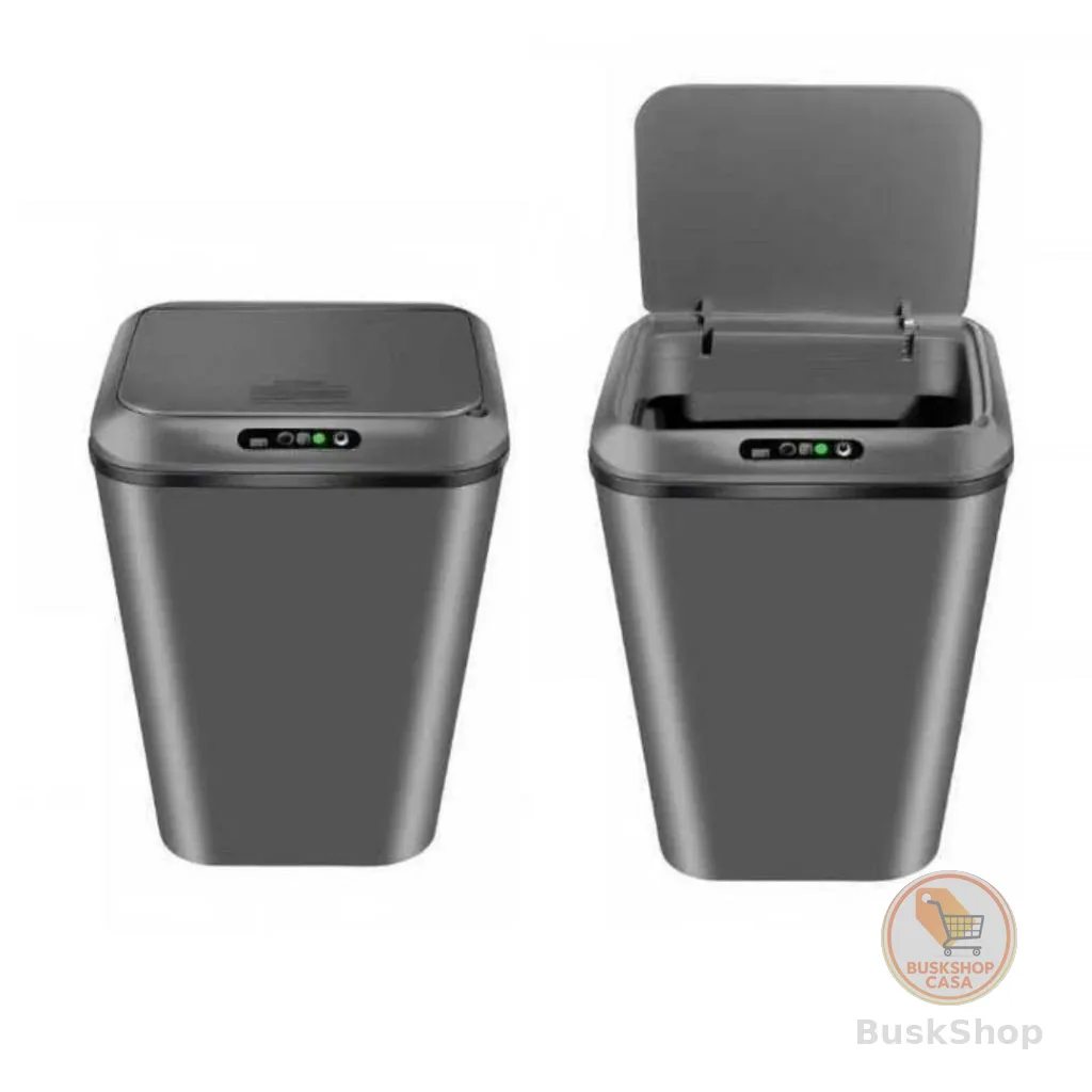 Lixeira com Sensor Movimento  Automático Inteligente Recarregavel Toque Cesto Lixo Casa 16 Litros