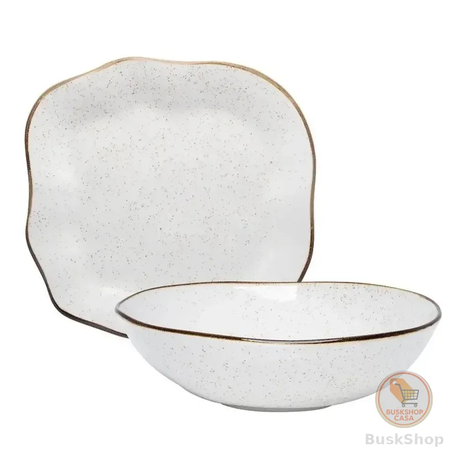 Conjunto Travessa E Saladeira Ryo Maresia Oxford Baixelas Branco