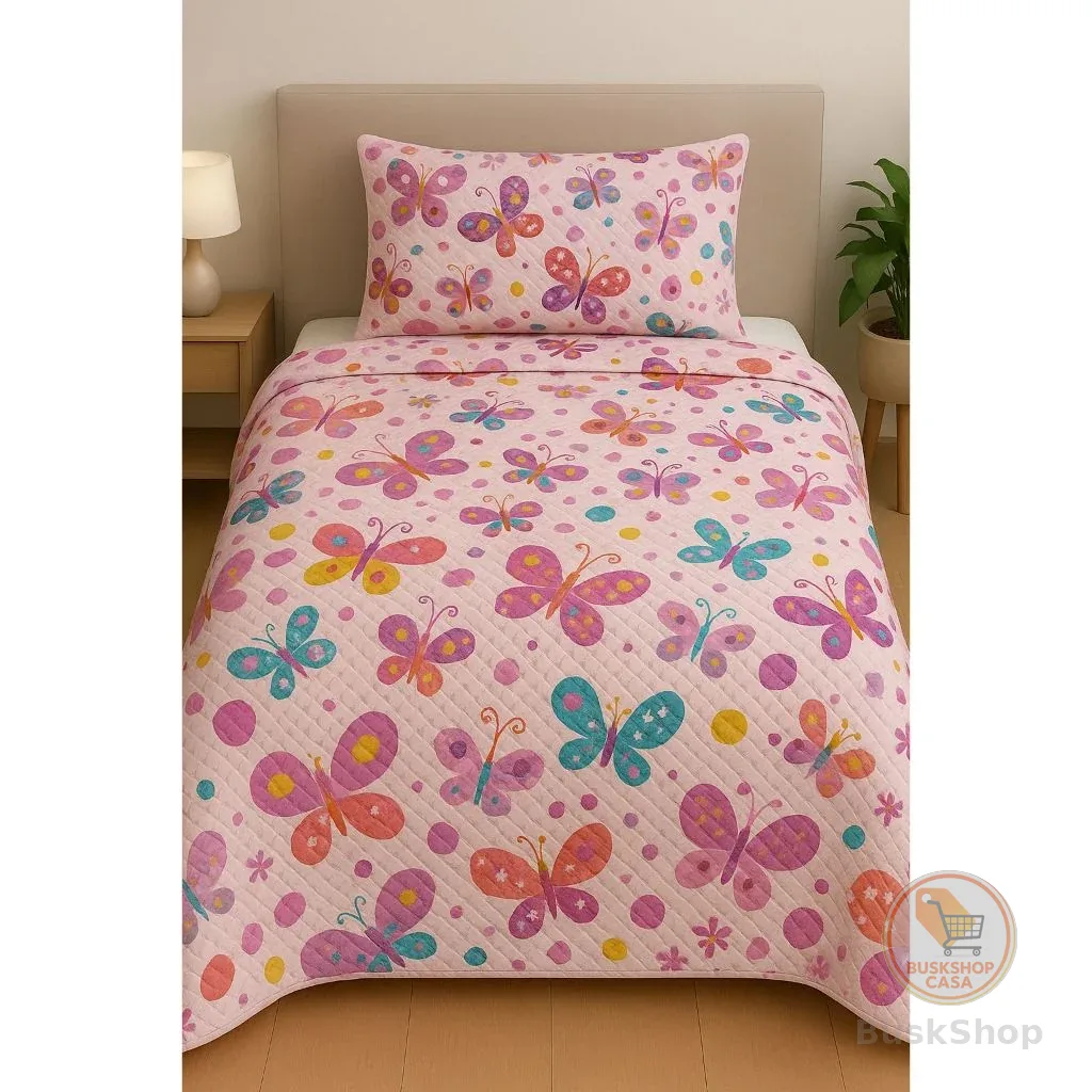 Colcha Cobre Leito Infantil Dupla Face Estampado  Cama Solteiro Macio e Confortável Sonho M&L Enxovais