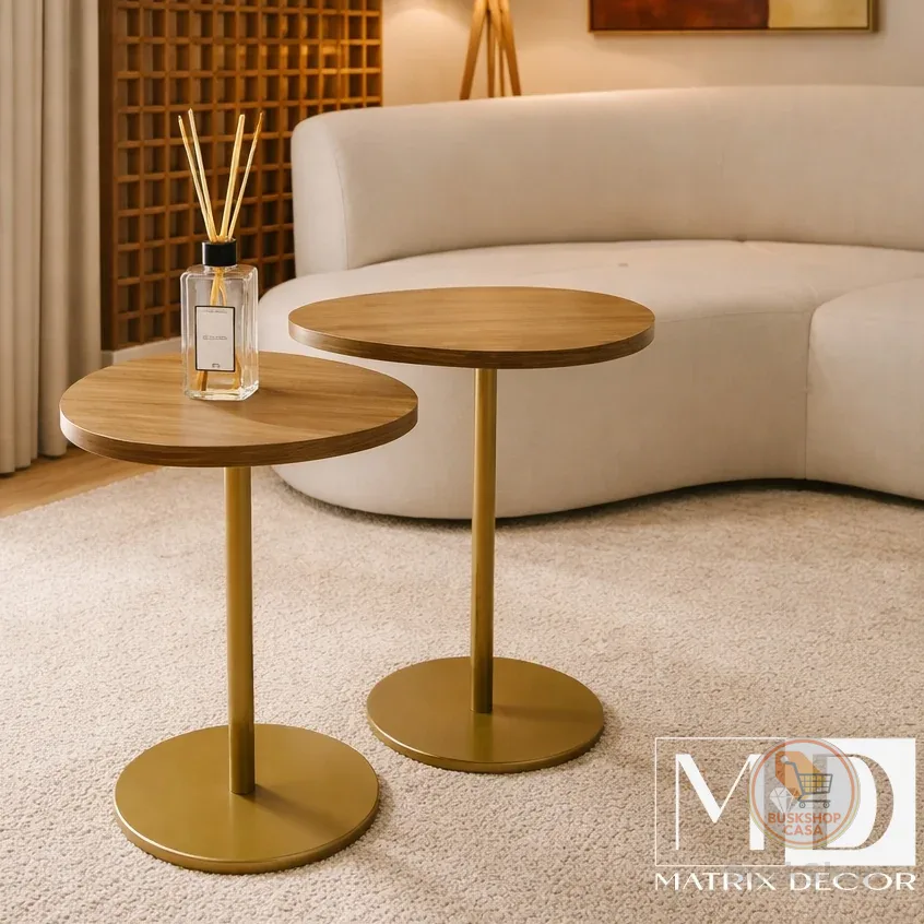 Mesas de Canto Orgânico Modelo Itália Apoio Lateral Sofá Decoração MDF Resistente Elegante