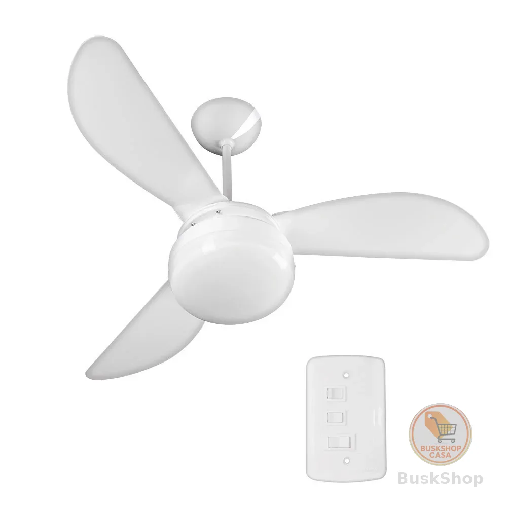 Ventilador de teto 3 pás branco - FÊNIX - Ventisol
