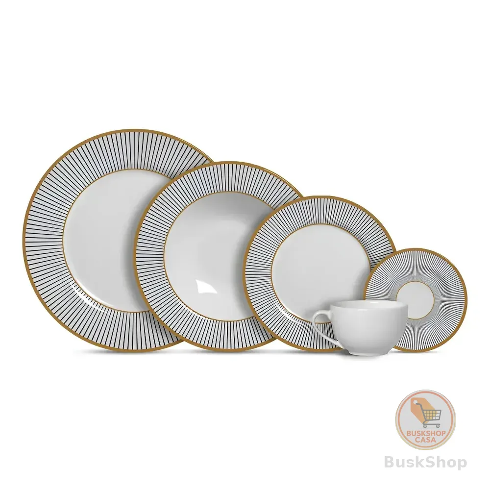 Aparelho De Jantar 20 Peças Ritz Alleanza Cinza