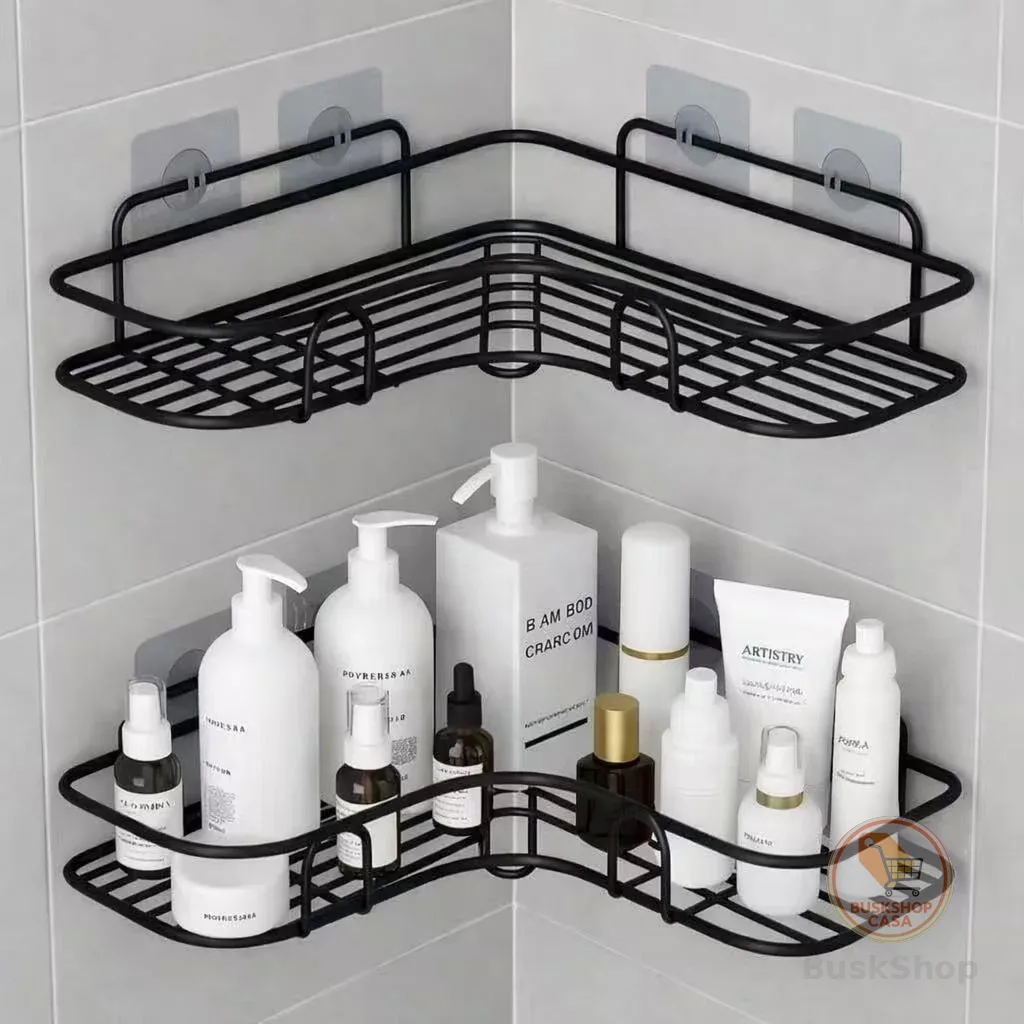 Prateleiras para Banheiro com Suporte e Alto Adesivos – Organizador de Shampoo, Sabonete, Cozinha e Lavanderia