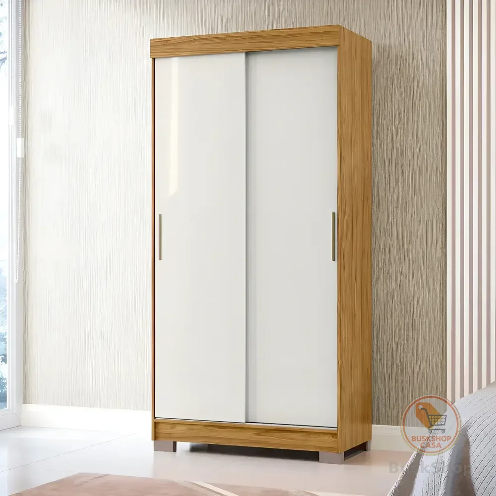Guarda-roupa Solteiro 2 Portas Antares Espresso Móveis Marrocos/off White