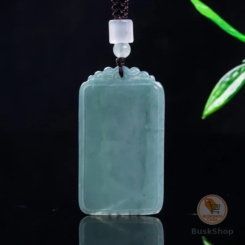 Colar Pingente de Jade Natural Azul Água da Paz, Placa Amuleto de Jadeíte, Joia da Moda, Presente com Certificado