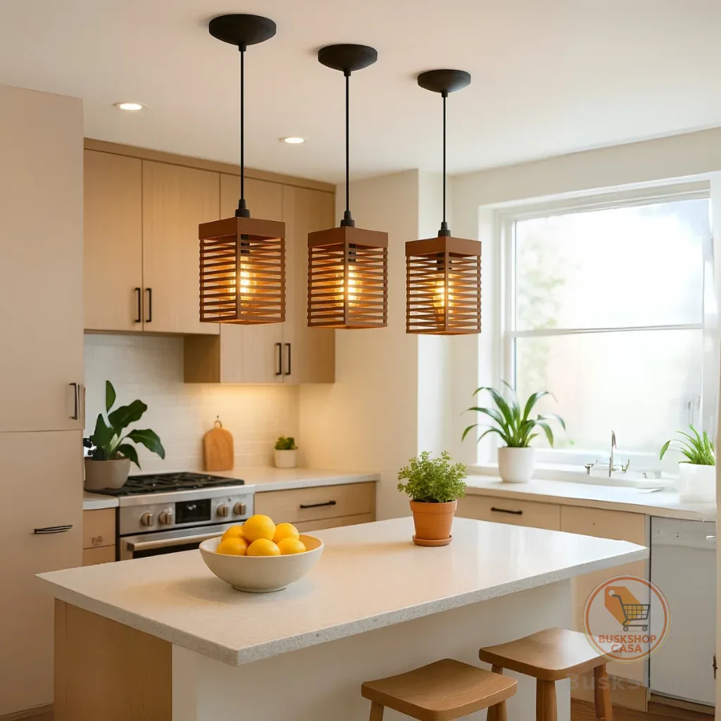 Kit 3 Luminária Pendentes Oriental Para Sala Cozinha Escritório Bivolt Cor Marrom - 3tm