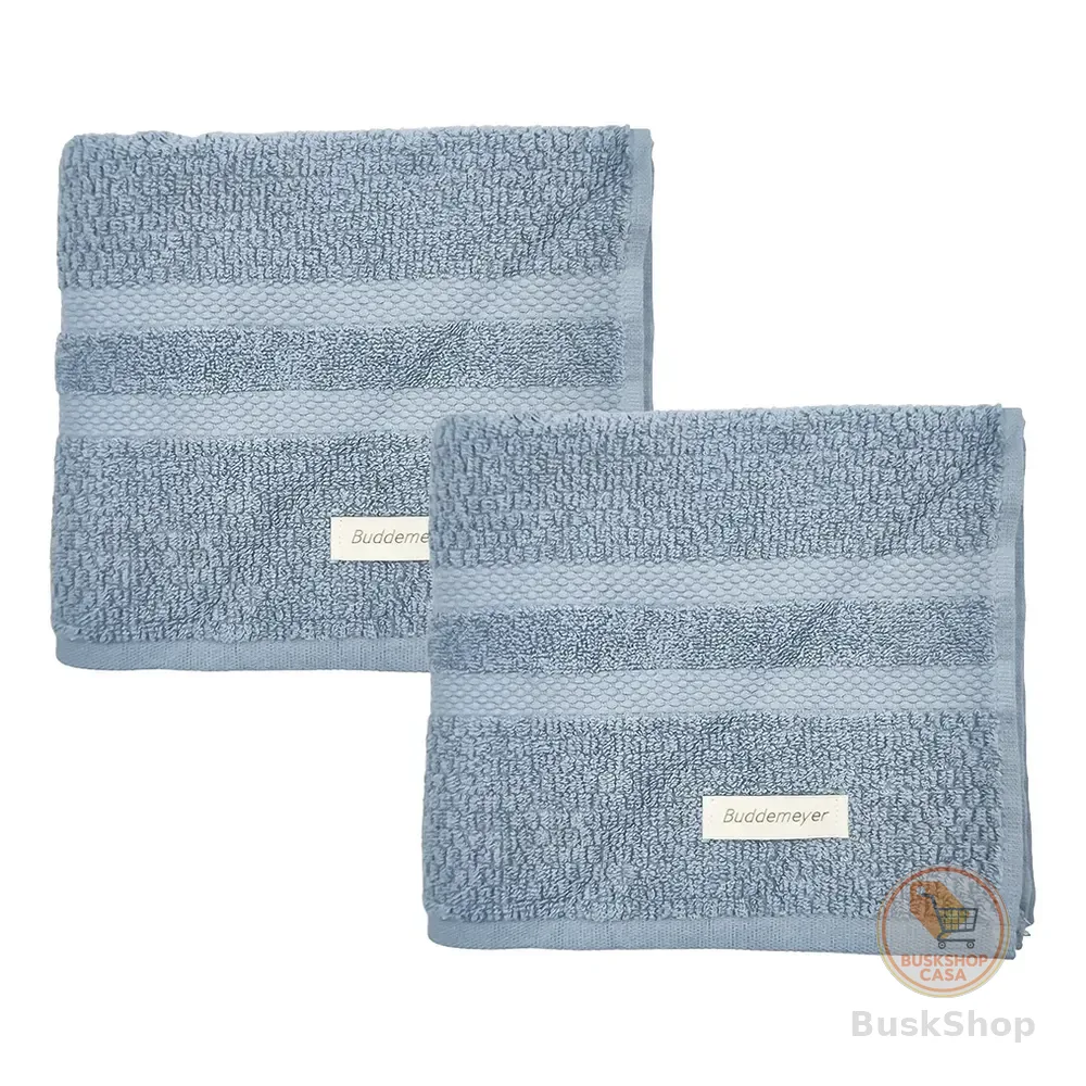 2 Toalhas Buddemeyer Vanilla Rosto Algodão Extrasoft Azul Azul