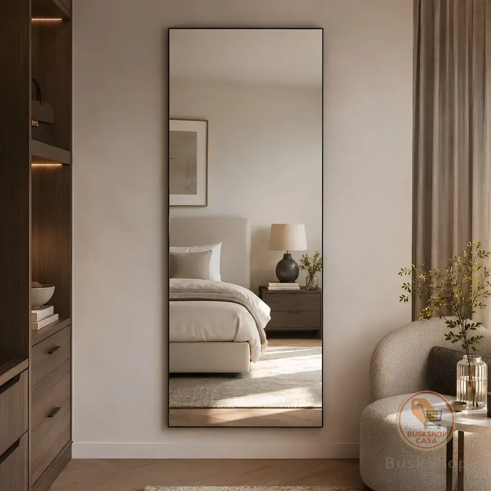 Espelho Mirano Lisboa 100x40cm Design Lapidado Luxo Moderno Suporte