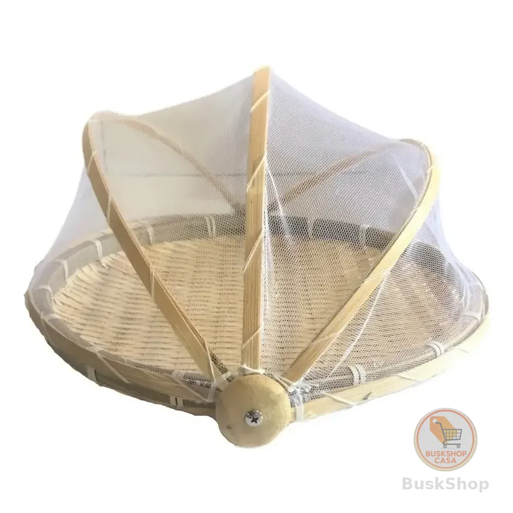 Cesto Porta Pão/bolo Cobertura Tela Retrátil Redondo 30 Cm Cor Marrom-claro Liso