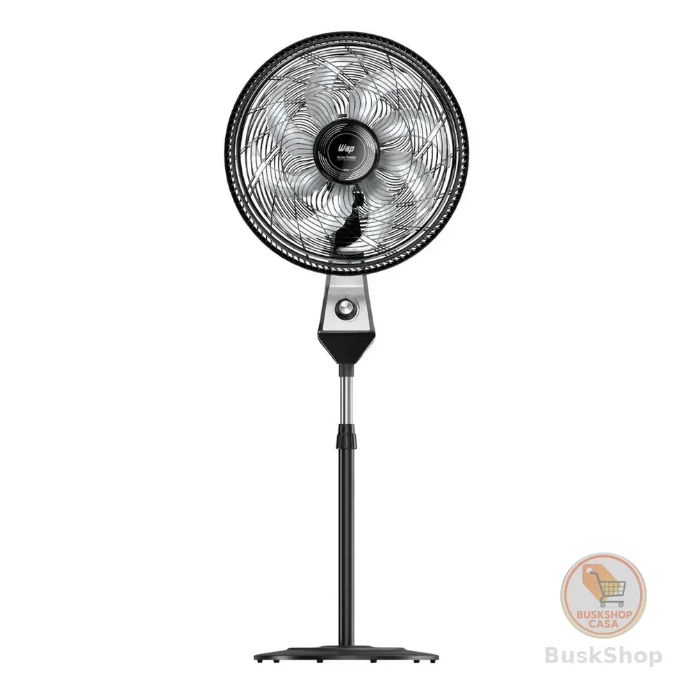Ventilador De Coluna Silencioso Wap Flow Turbo 180w 8 Pás Com Ajuste De Altura E 3 Velocidades 50 Cm 60 Hz Preto 127v Cinza Plástico