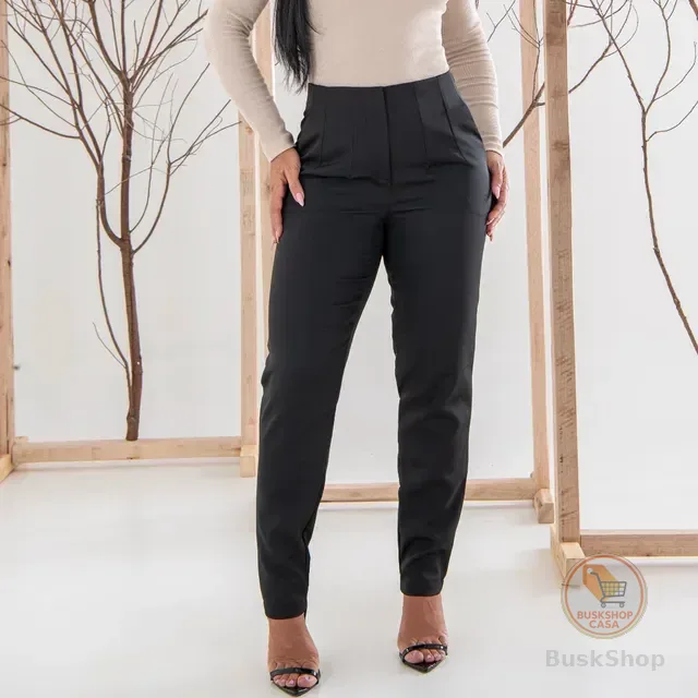 Calça Alfaiataria Cintura Alta Com Bolso Tendência Moda Zra