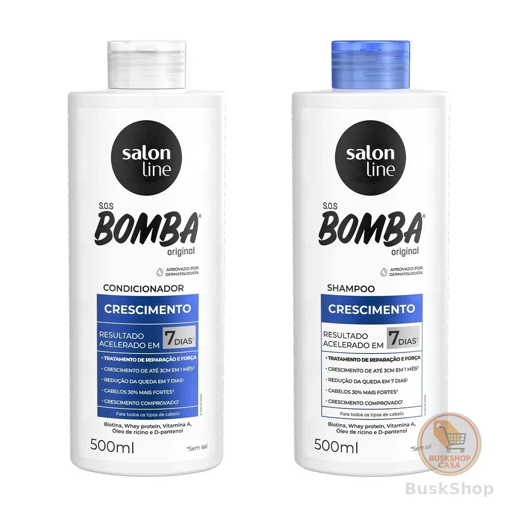 Kit Shampoo e Condicionador SOS Bomba Original 500ml Salon Line