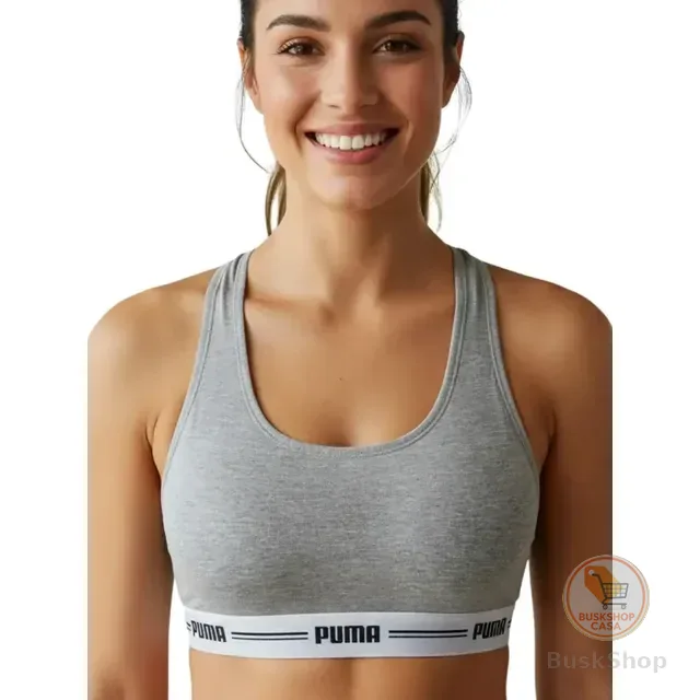 Top Puma Nadador Feminino Sem Bojo Algodão Fitness Academia