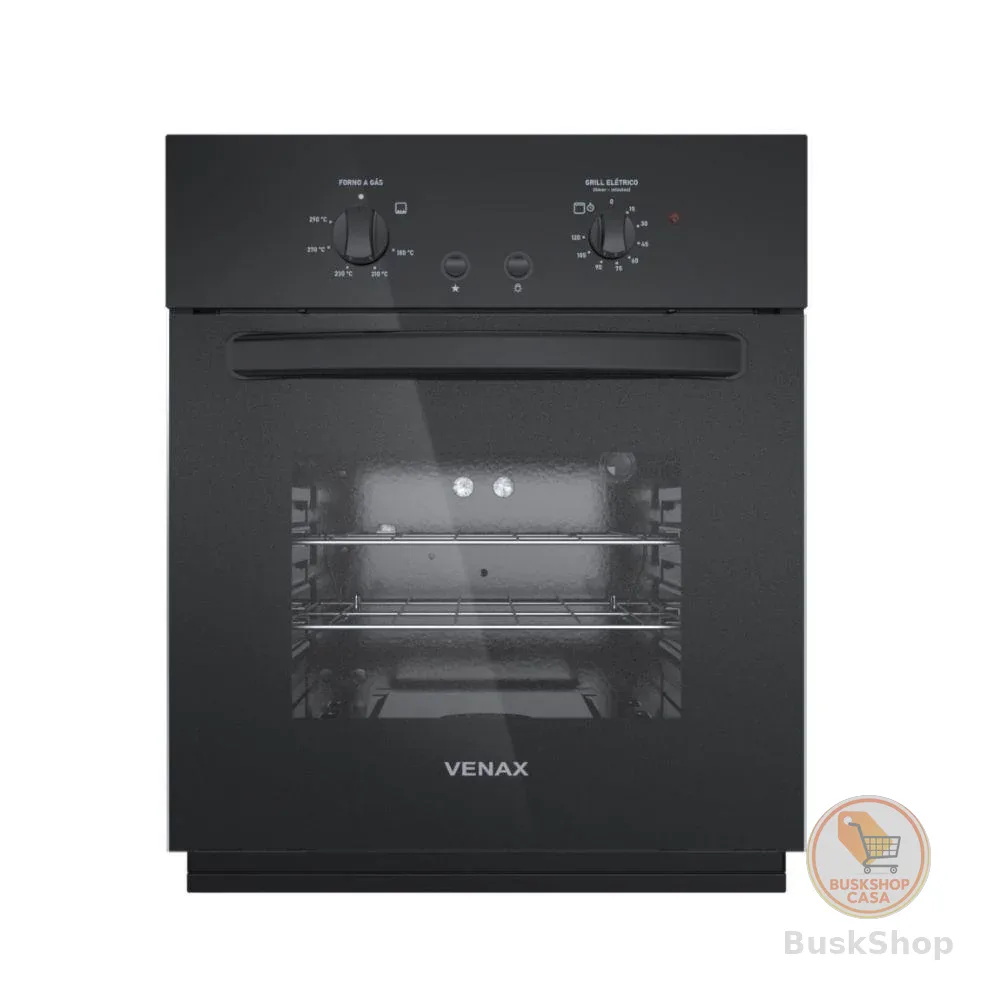 Forno de Embutir à Gás Venax 50L Totale Nero GIII Gás GLP Preto