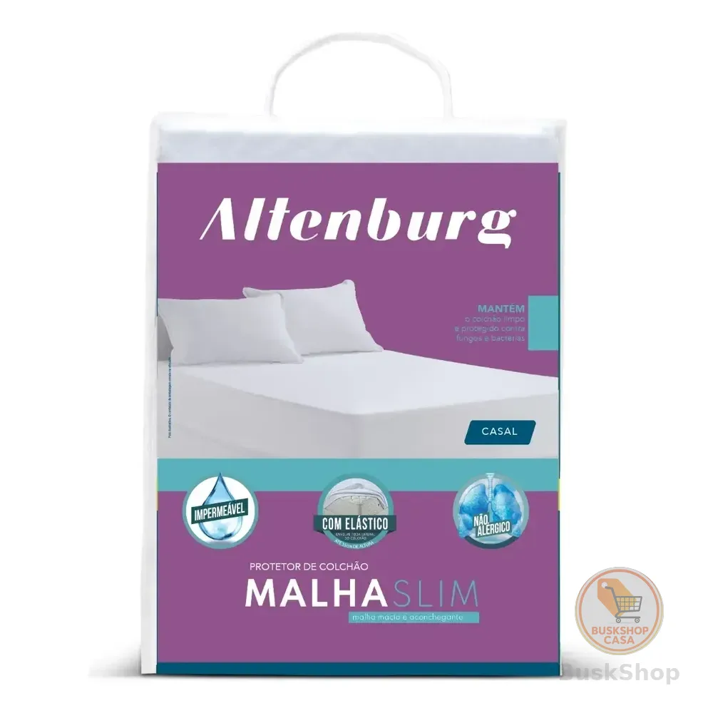 Protetor De Colchão Impermeável Malha Slim Casal Altenburg Branco Liso