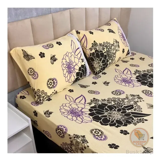 Lençol De Malha Casal 100% Algodão C/ Fronha Macio Elástico