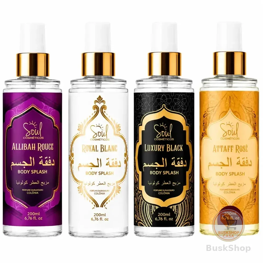 Body Splash Arabe C/4un 200ml Perfume Feminino De Luxo Alta Concentração