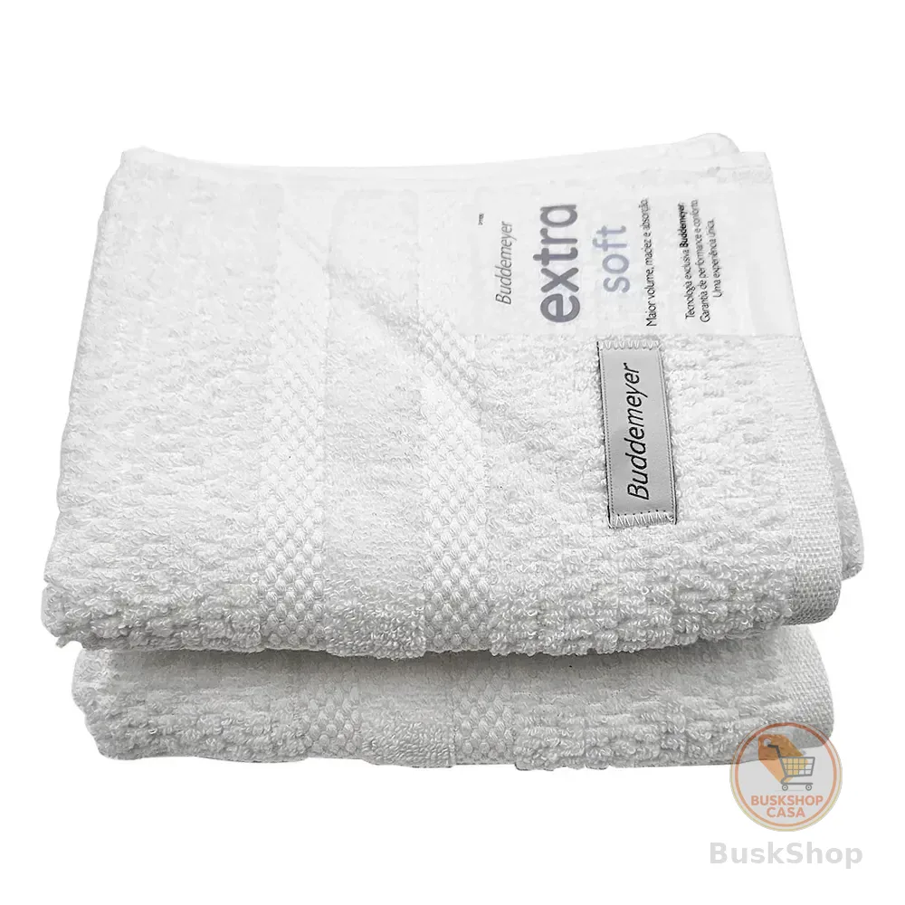 2 Toalhas Buddemeyer Vanilla Rosto Algodão Extrasoft Brancas Branco