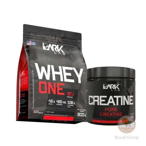 Kit Whey Protein One Refil 900g + Creatina Pura 300g Dark Lab