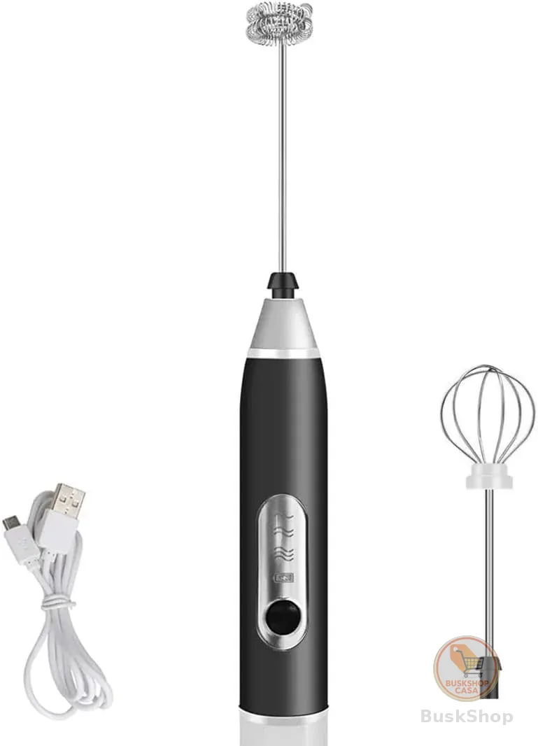 Misturador Bebidas Ovos Mini Mixer Fuê Forte Portátil Elétrico Recarregável (Preto)