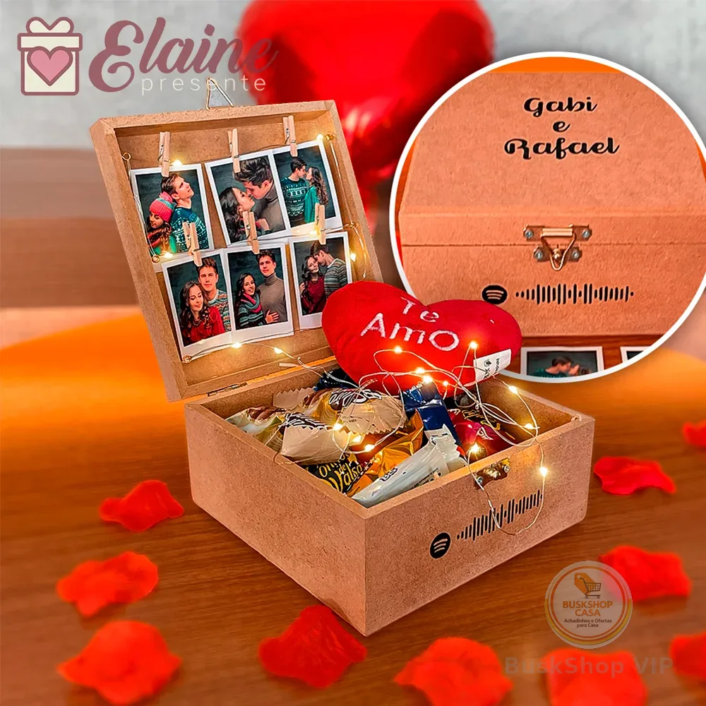 Cesta de presente para namorado(a) com fotos personalizada