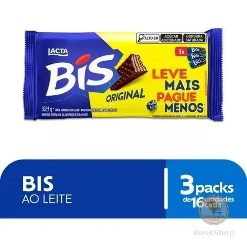 Chocolate Bis Ao Leite 302,4G Tripack 100,8G Cada