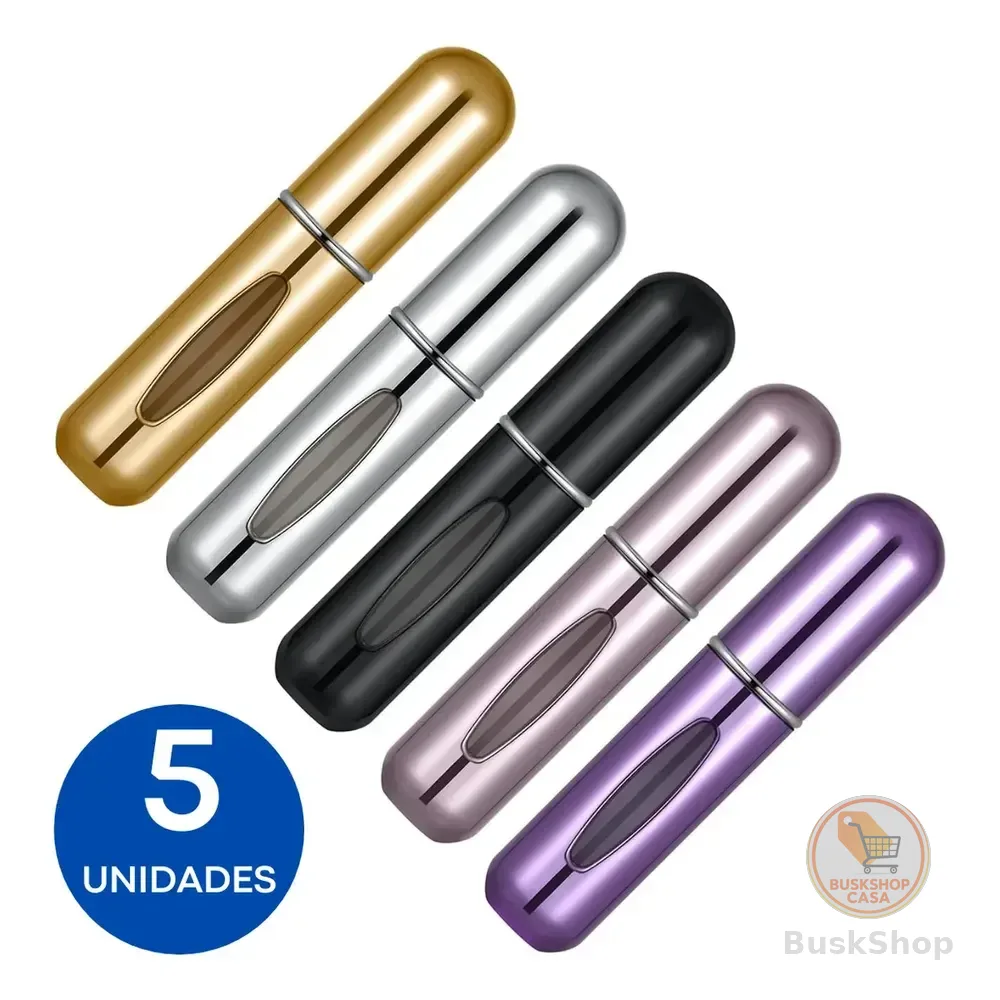 5 Mini Spray Frasco Recarregável Porta Perfume Portátil 5ml