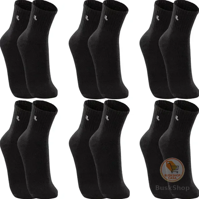 Kit 6 Pares Meias Lupo Cano Médio Esportivas Academia