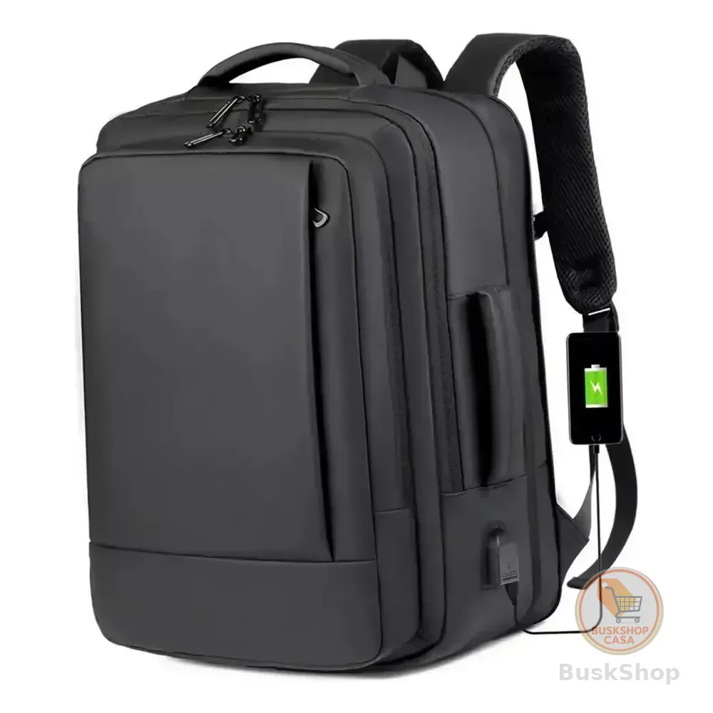 Mochila Jiesipote À Prova D'água Reforçada Expansível Cor Preto