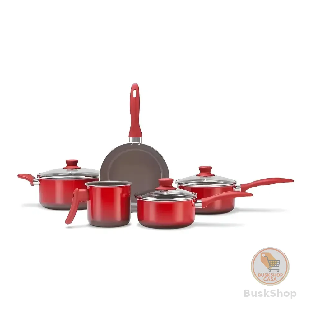 Conjunto De Panelas Ceramic Life Smart Brinox Vermelho 5 Pçs