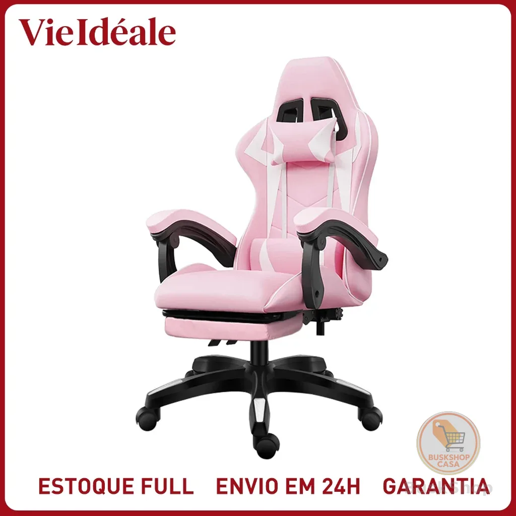 Cadeira Gamer Ergonômica Reclinável com Apoio de Pés Ajustável e Base Giratória – Máximo Conforto para Longas Sessões de