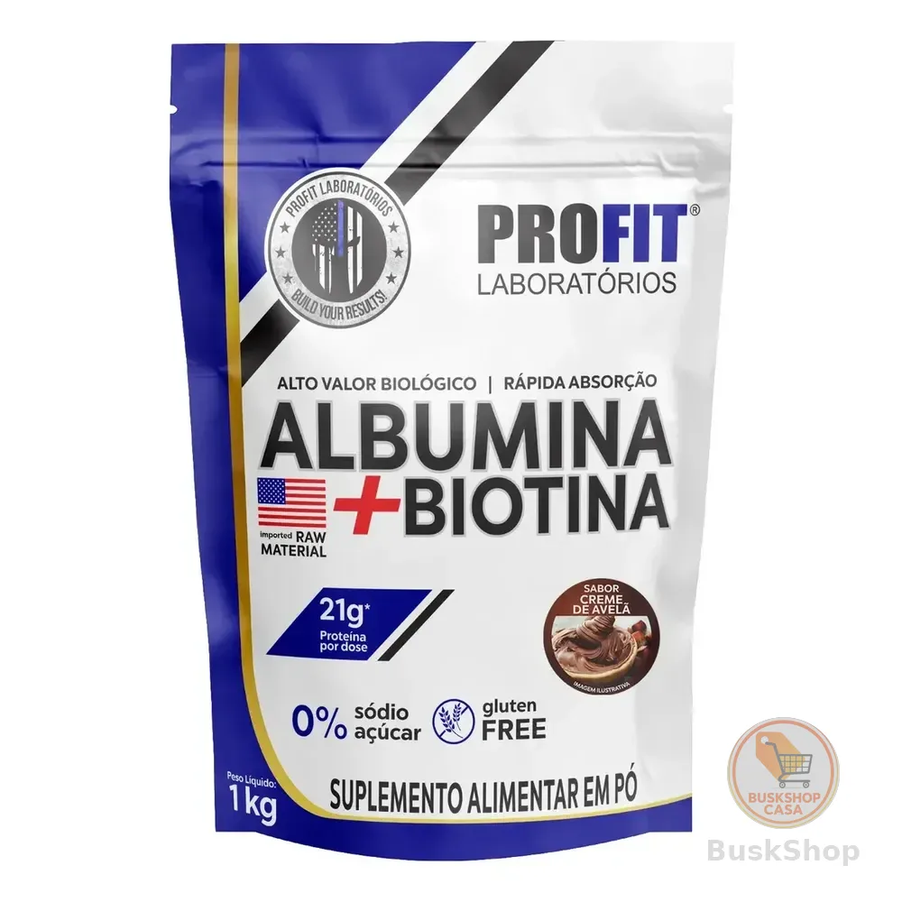 Suplemento Em Pó Profit Labs Albúmina Sabor Creme De Avelã Em Refil De 1000g