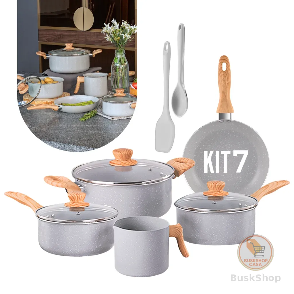 Jogo de Panelas Brinox Easy 7 Peças ou 10 Peças Ceramic Life Antiaderente Indução Cor Gris